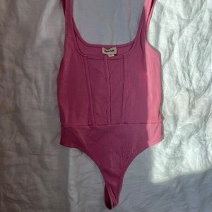 Open Edit Size Small barbie pink corset styled tank top thong bodysuit